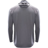 Chinook Merino Hoody in Granite Grey – product back view on white background