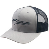 Gray and black cap with 'Stone Glacier' logo on a white background