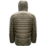 Grumman LITE Down Jacket in Tarmac – product back view on white background