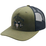 Stone Glacier SG Ram Skull Trucker Hat in Army Green, front view