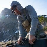 Avro Synthetic Hoody in Stone Grey ? product view on white background